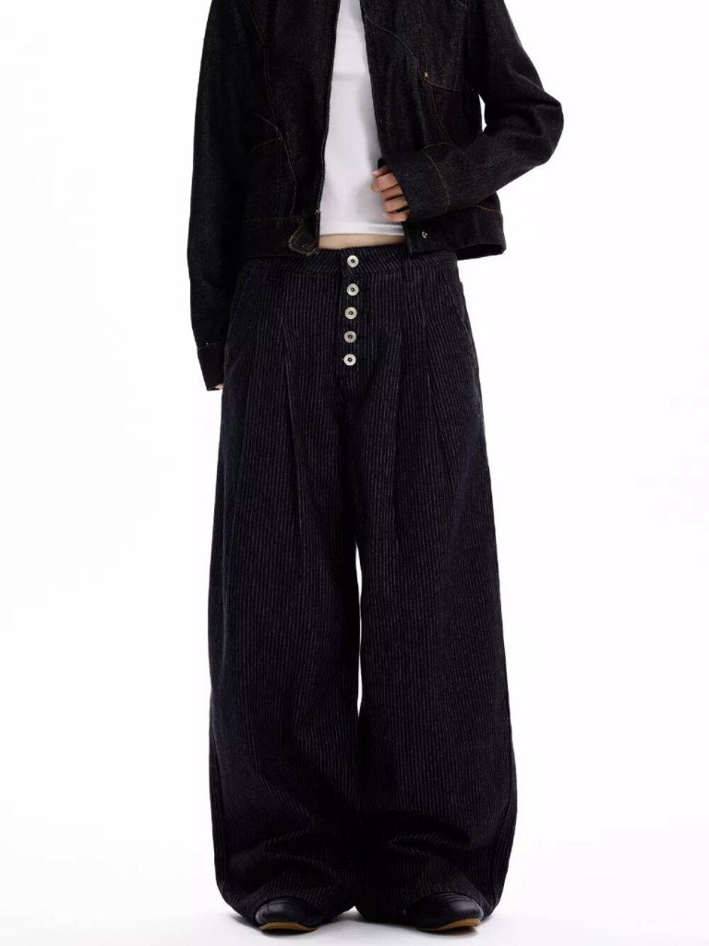 Men's Full Size Button Fly Wide Leg Jeans Plus Size